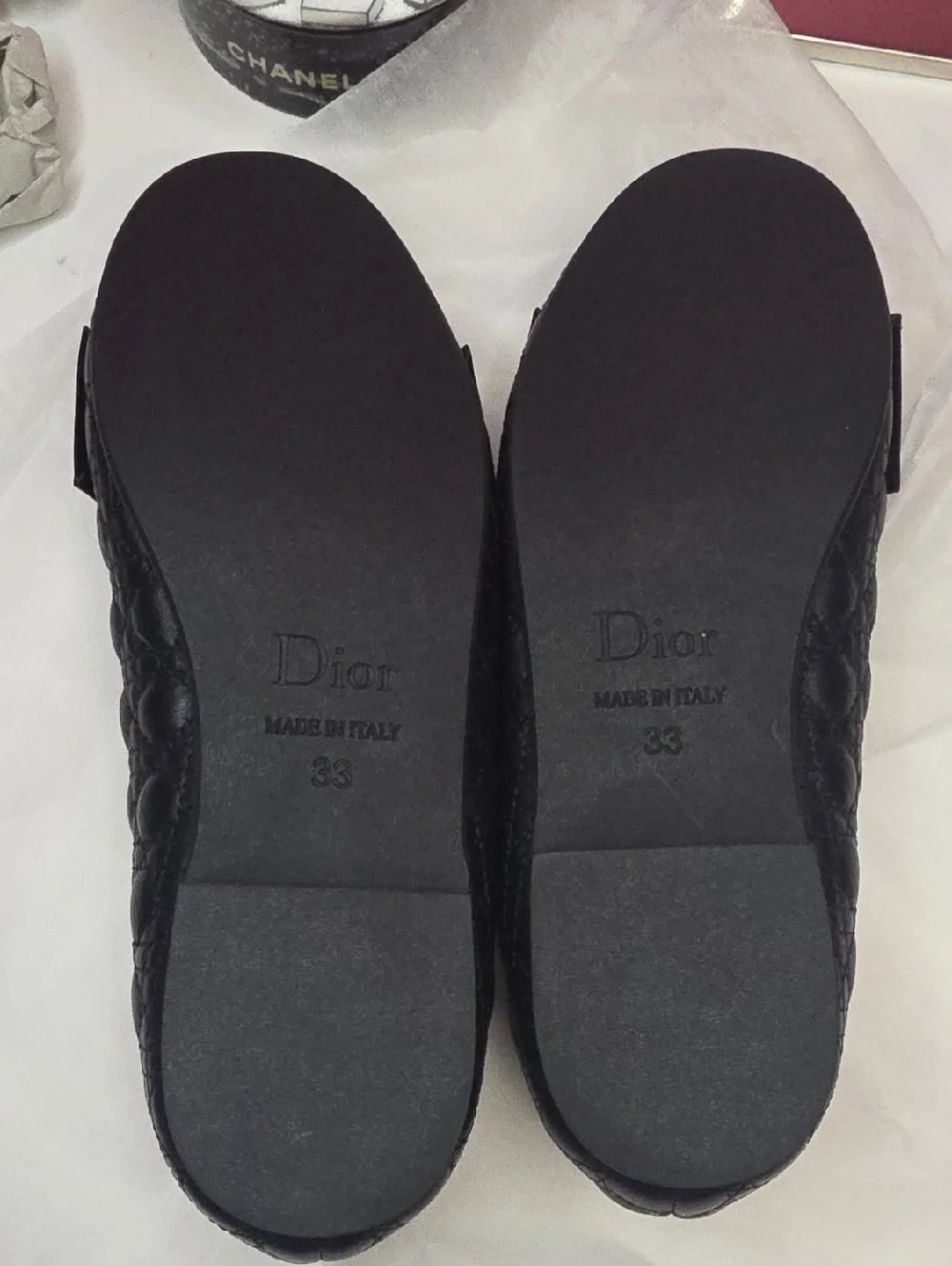 Dior Girls Quilted Leather Bow Ballet Flats! Size US 2